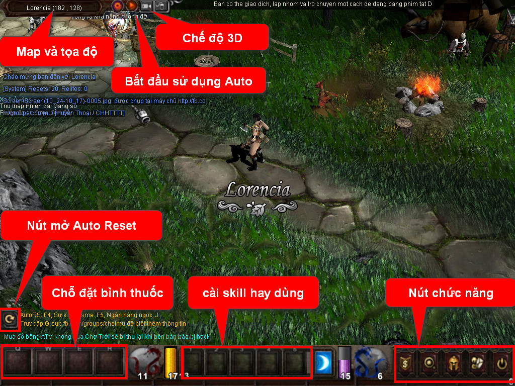 Chức năng chính của Game MU Tàn Sát